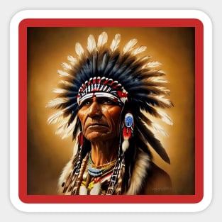 indian chief portrait Sticker